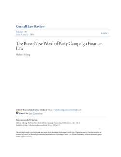 The Brave New Word of Party Campaign Finance Law
