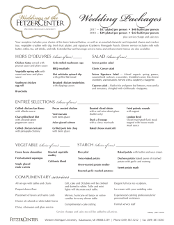 On Site Wedding Menu Packages