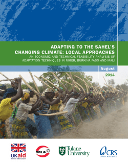 adapting to the sahel`s changing climate: local approaches