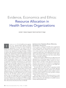 Evidence, Economics and Ethics: Resource Allocation in Health