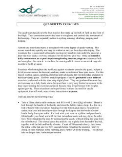 QUADRICEPS EXERCISES - South Coast Orthopaedic