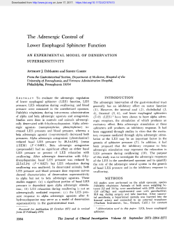 The Adrenergic Controlof Lower Esophageal Sphincter Function