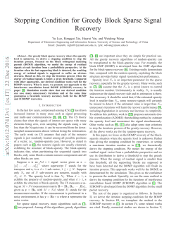 Stopping Condition for Greedy Block Sparse