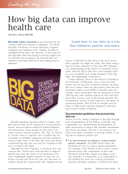 How big data can improve health care