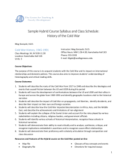 Sample Hybrid Course Syllabus and Class Schedule: History of the