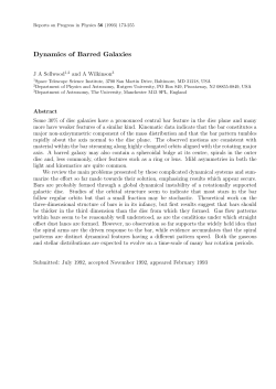 Dynamics of Barred Galaxies - University of Texas Astronomy Home
