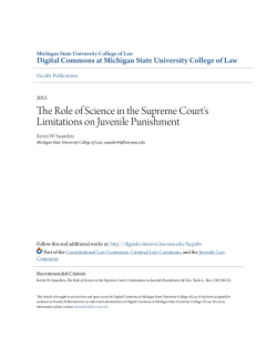 The Role of Science in the Supreme Court`s Limitations on Juvenile