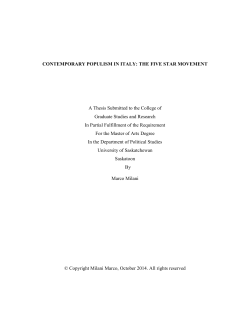 CONTEMPORARY POPULISM IN ITALY: THE FIVE STAR