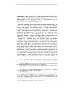 Constitutional Law&mdash;State-Funded Use of Religious Facilities for