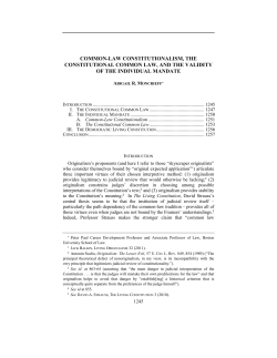 Common Law Constitutionalism, the Constitutional Common Law, and