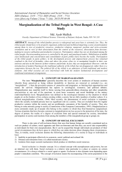 The term &ldquo;Marginalization&rdquo; generally describes the overt actions or