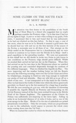 some climbs on the south face of mont blanc