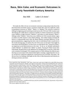 Race, Skin Color, and Economic Outcomes in Early