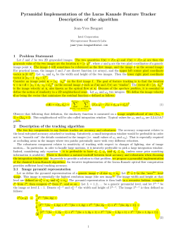 Pyramidal Implementation of the Lucas Kanade Feature Tracker