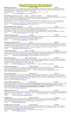 MOELLER HIGH SCHOOL 2015 SUMMER CAMP PROGRAMS This