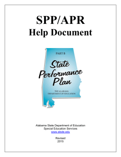 SPP/APR Help Document