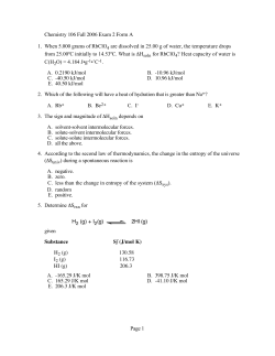 Chemistry 106 Fall 2006 Exam 2 Form A