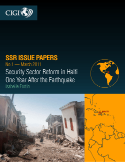 Security Sector Reform in Haiti One Year After the Earthquake