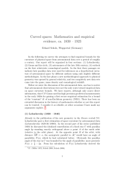 Curved spaces: Mathematics and empirical evidence, ca. 1830 &ndash; 1923