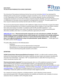 Use of Non-Pharmaceutical Grade Compounds