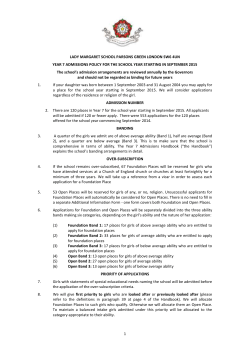 2015 Admissions Policy