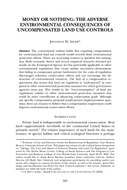 MONEY OR NOTHING: THE ADVERSE ENVIRONMENTAL