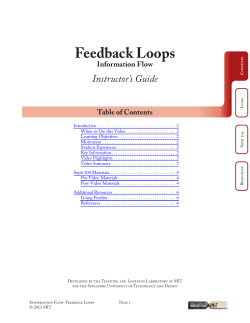 Feedback Loops Instructor Guide