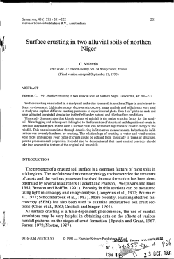 Surface crusting in two alluvial soils of Northern Niger - IRD