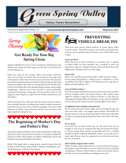 Get Ready For Your Big Spring Clean PREVENTING VEHICLE