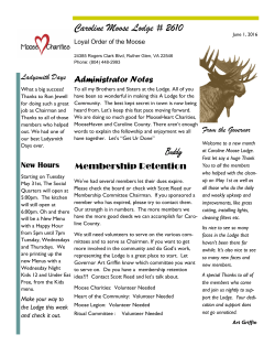 June Newsletter - Caroline Moose Lodge 2610