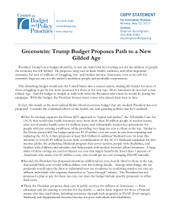 Greenstein: Trump Budget Proposes Path to a New Gilded Age