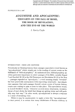 AUGUSTINE AND APOCALYPTIC: