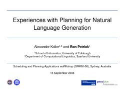 Experiences with Planning for Natural Language