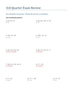 3rd Quarter Exam Review