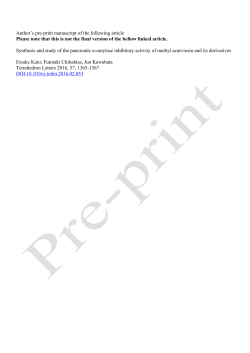 Author`s pre-print manuscript of the following article Please note that