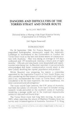 dangers and difficulties of the torres strait and inner route