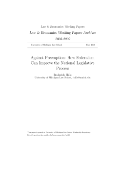 How Federalism Can Improve the National Legislative Process