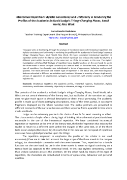 Intratextual Repetition: Stylistic Consistency and