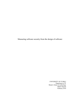 Measuring software security from the design of software