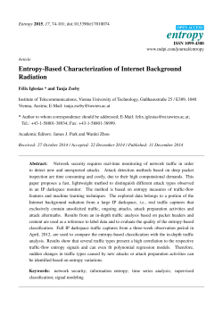 Entropy-Based Characterization of Internet Background Radiation