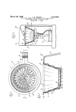 One-piece funnel with integral ribs for holding disposable coffee