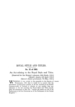 ROYAL STYLE AND TITLES.