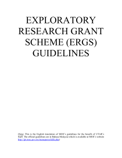 EXPLORATORY RESEARCH GRANT SCHEME (ERGS) GUIDELINES