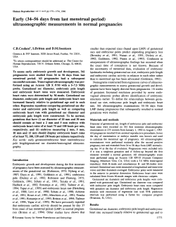 Early (34-56 days from last menstrual period) ultrasonographic