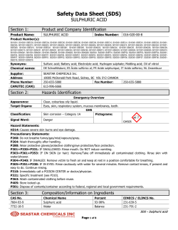 Sulphuric Acid - SEASTAR CHEMICALS Inc.