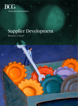 Supplier Development: Bonanza or Bust?