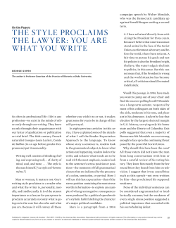 The STyle ProclaimS The lawyer: you are whaT you