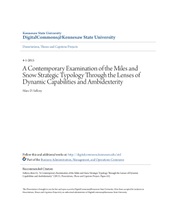 A Contemporary Examination of the Miles and Snow Strategic