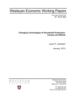 Changing Technologies of Household Production