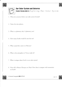 Exploring Our Solar System